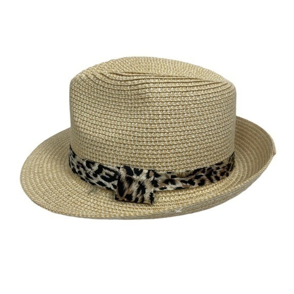 Fedora Hat -Hallhuber | 100% Paper | Tan Animal Print